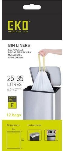 Markenlos Afvalzakken Eko type E 25-35L PE Wit (72 x, 35 l)