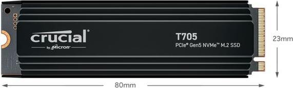 Produktbild Crucial T705 mit Kühlkörper (1000 GB, M.2 2280)
