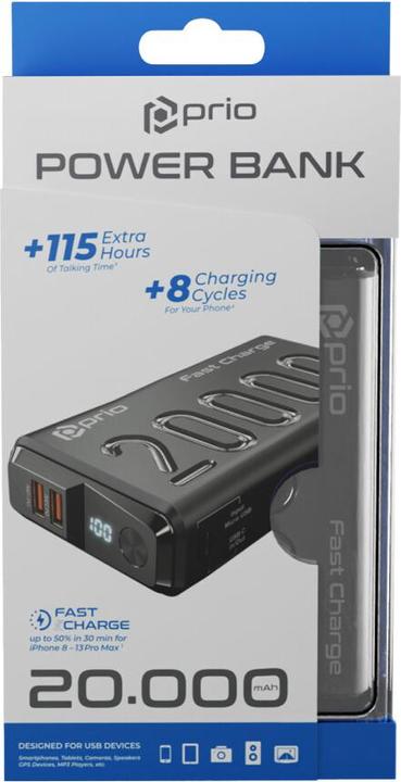 Produktbild prio Power Bank (20000 mAh, 22.50 W, 74 Wh)