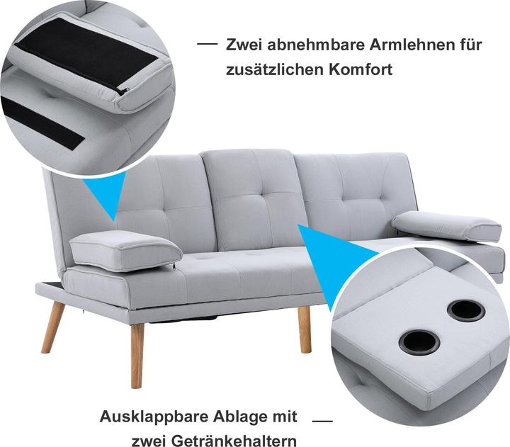 Produktbild Outsunny Schlafsofa (3-Sitzer, Sofabezug)
