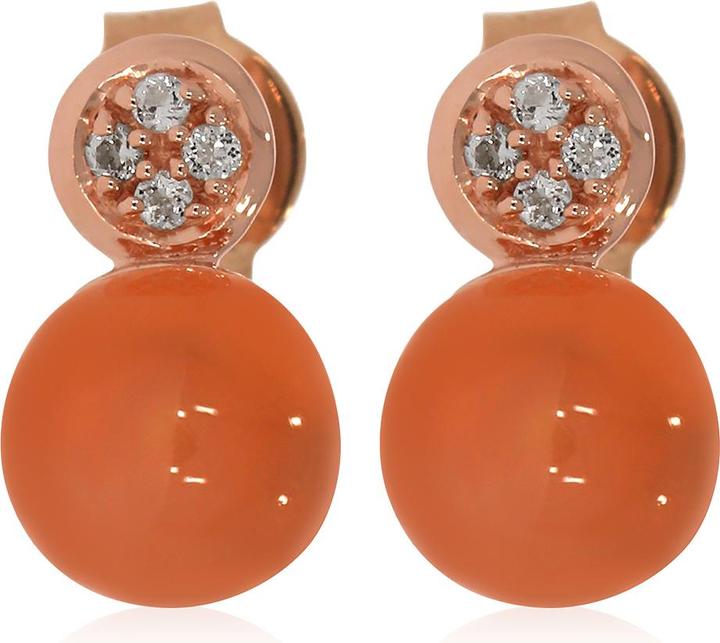 Produktbild Xen Ohrstecker mit Peach Mondstein und Weisstopas ca. 3,77 ct. rosèvergoldet (925 Sterling Silber)