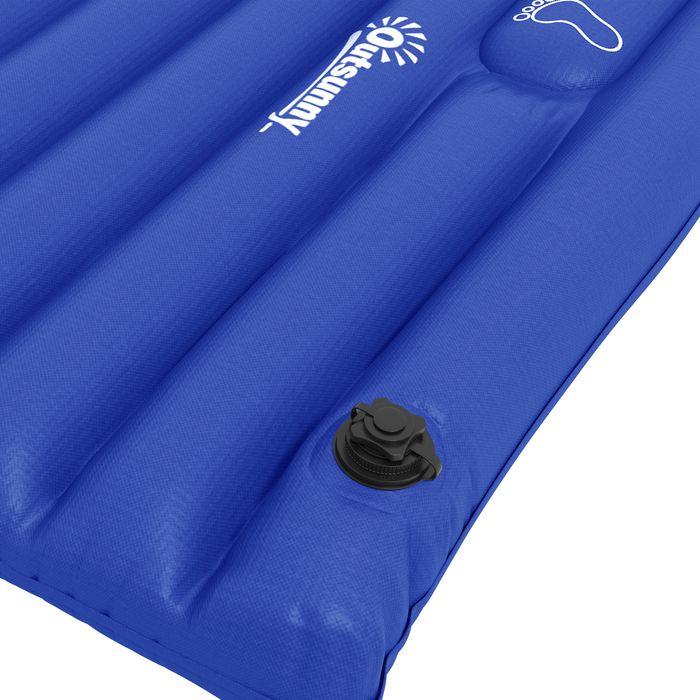 Produktbild Swisshandel24 Camping-Luftmatratze, inkl. Pumpe, schnell aufblasbar, robust, 195x70x10cm, Blau