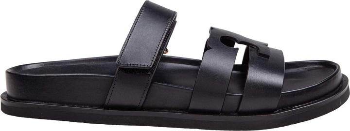 Actual product image Tory Burch slide ines sport double t in leather color black (40)