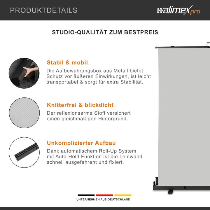 Produktbild Walimex pro pro Roll-up Panel Hintergrund 155x200cm (155 cm, 200 cm)