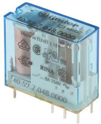 Actual product image Finder PCB,relay,DPDT,8A contact,48Vdc coil