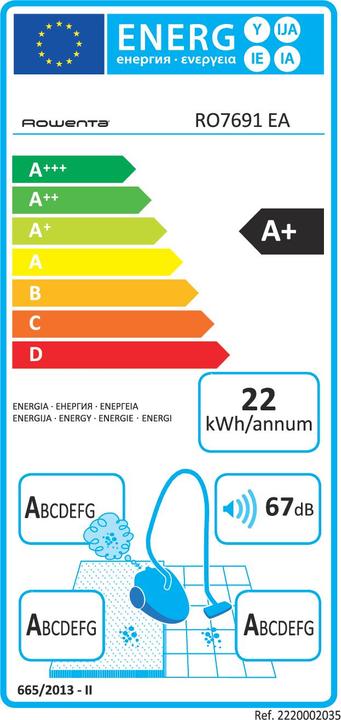 Energy Label Rowenta Silence Force Cyclonic Animal