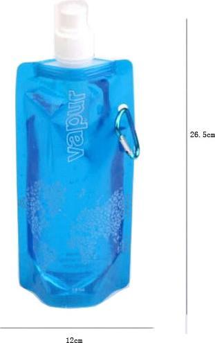 Produktbild Stride Trinkblase Tragbarer Wasserbeutel Faltbare Festival Trinkflasche mit Karabiner - Div. Farben 480ml (0.48 l)