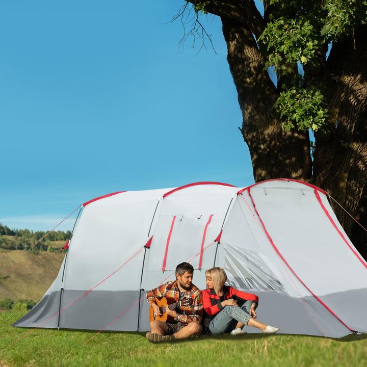 Produktbild Outsunny Campingzelt mit Erdspiesse, Spannseile und Tragetasche (Tunnelzelt, 8.50 kg, 8 Personen)