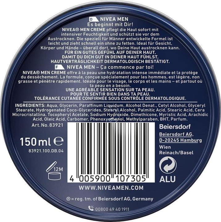 Immagine prodotto Nivea Men MEN Creme (150 ml, Crema 24h)