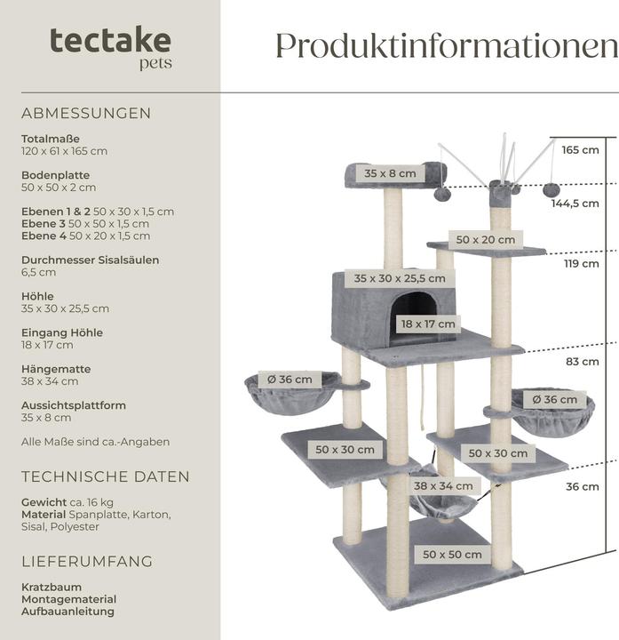 Actual product image tectake Lilou (165 cm, Grey)