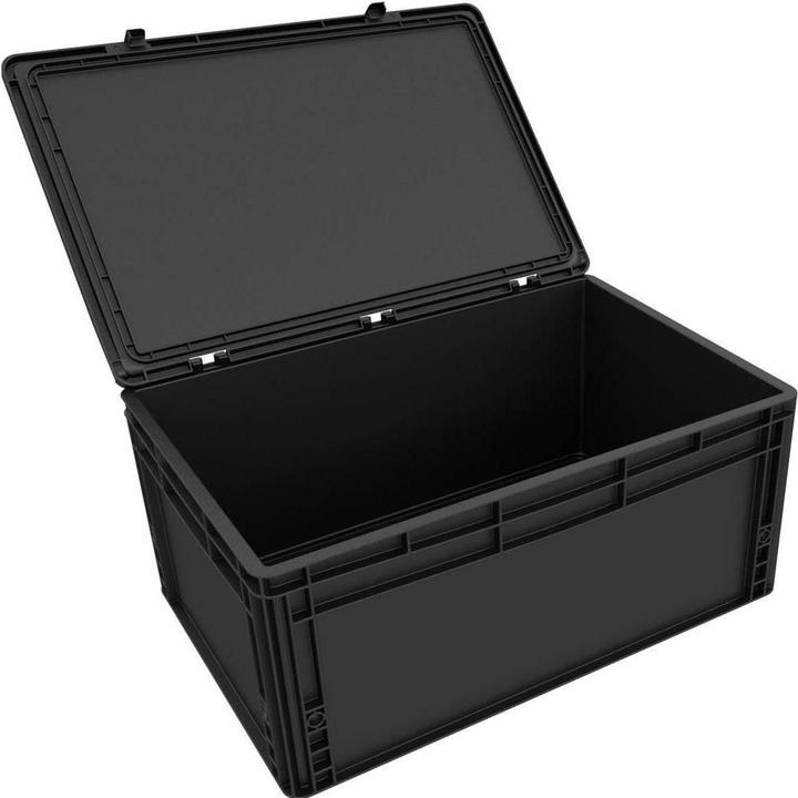 Feldherr ESD ED 64/27 HG - DSEB265ESD Eurobehälter / Euro Box mit Scharnierdeckel (Kunststoff)