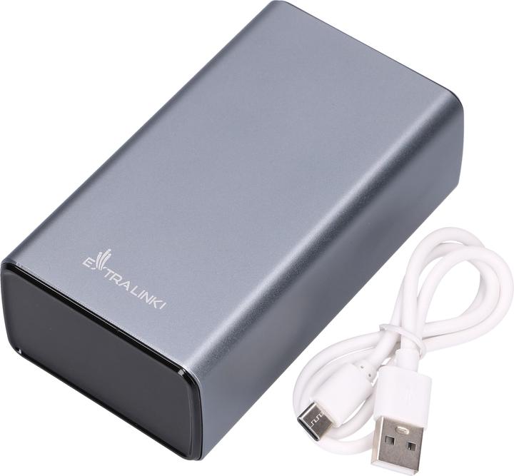 Produktbild Extralink EPB-127 30000mAh Srebrny | Powerbank | Power bank, 65W PD, USB-C (30000 mAh, 65 W, 111 Wh)