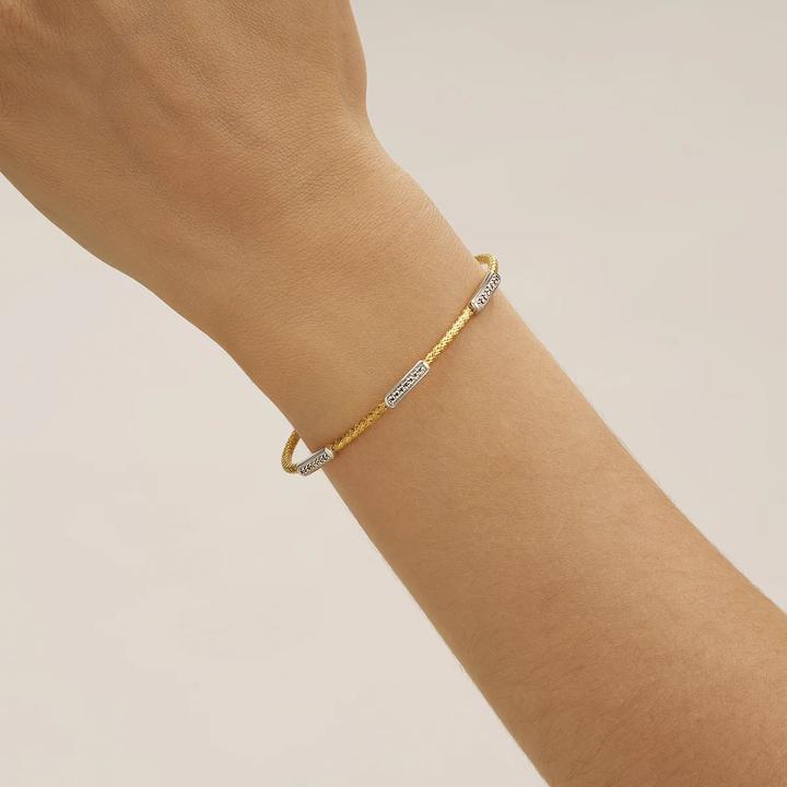 Actual product image Charles Garnier Two-tone silver bracelet, zirkonium oxide (6 cm, Gold silver and zirconium oxides)
