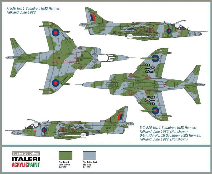 Actual product image Italeri 1:72 Harrier GR.3 Falklands War