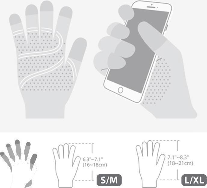 Actual product image Moshi Digits Touchscreen Gloves - Light Gray (S) (S, M)