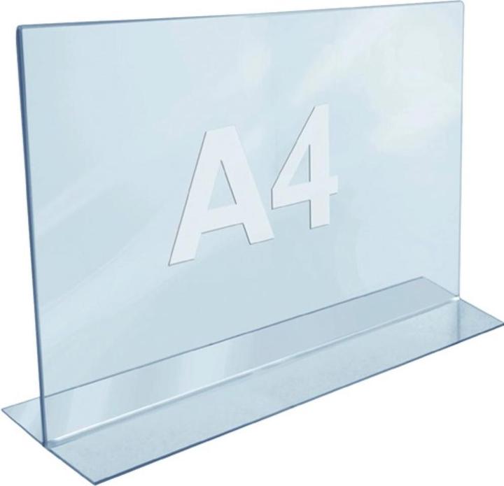 Image du produit Twinco Présentoir de table A4 horizontal acrylique transparent autonome (A4)