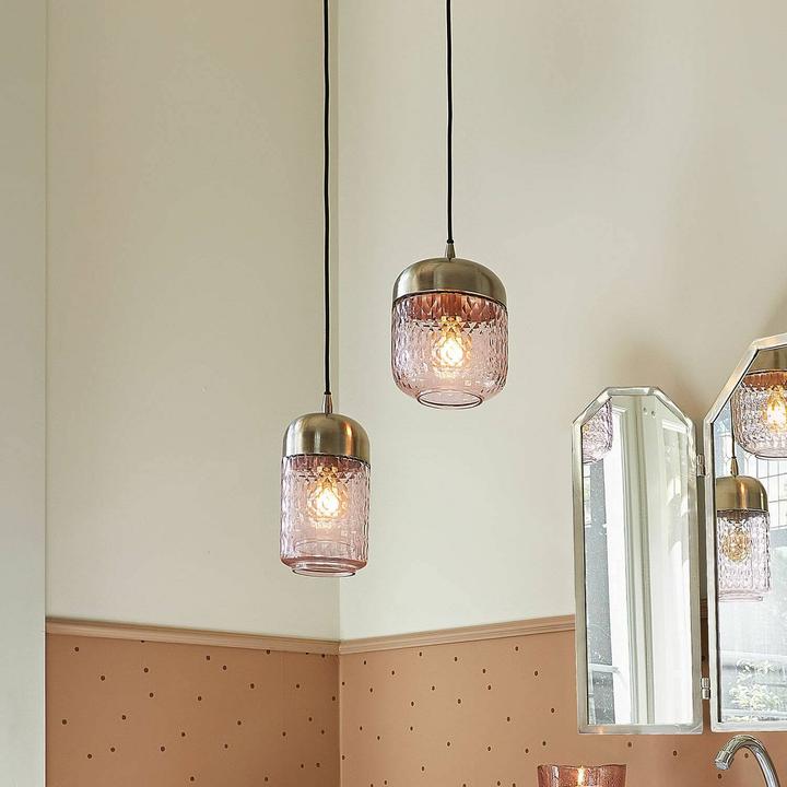 Image du produit Loberon Set de 2 lampes à suspendre Jolivienne rose/argenté (E27)