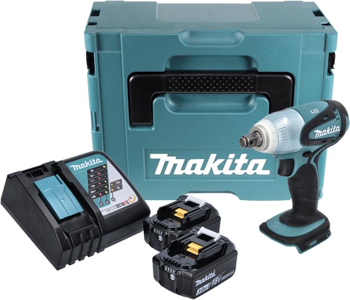 Image du produit Makita DTW 251 RFJ 18V Boulonneuse à chocs sans fil 230 Nm + Coffret de transport Makpac + 2x Batter (Fonctionnement sur batterie)