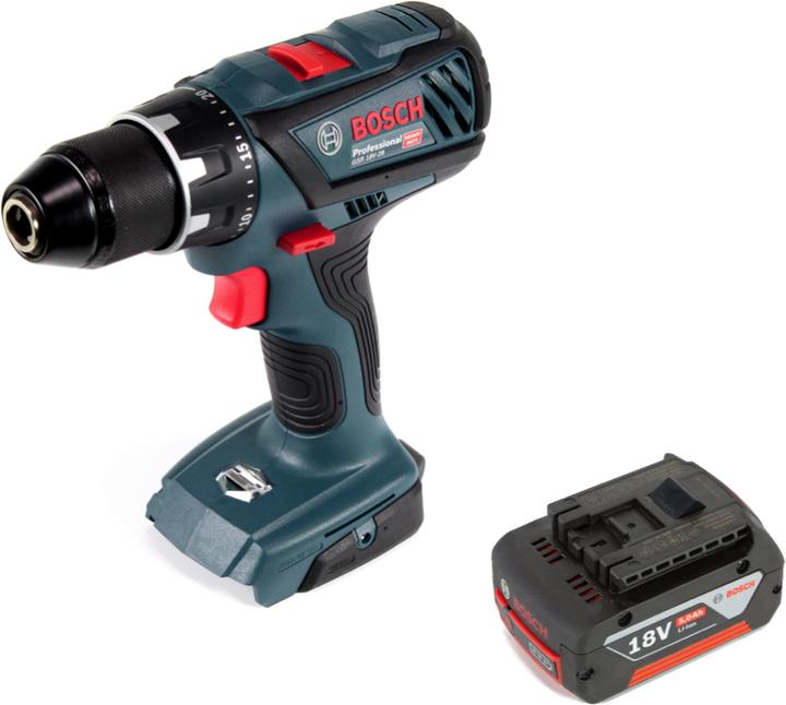 Actual product image Bosch Professional Bosch Gsr 18 V-28 Professional Drill Driver 18 V 63 Nm + 1x Battery 5.0 Ah - without Charger, withou (Rechargeable battery operated)