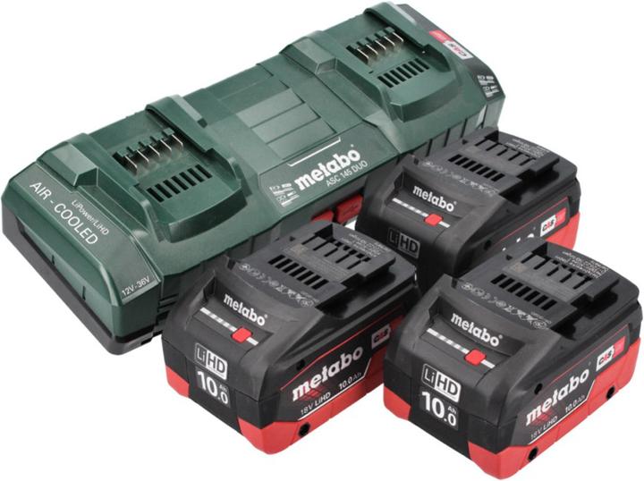Image du produit Metabo Kit de base 18 V 3x batterie 10,0 Ah LIHD + ASC 145 DUO chargeur double système CAS (18 V)