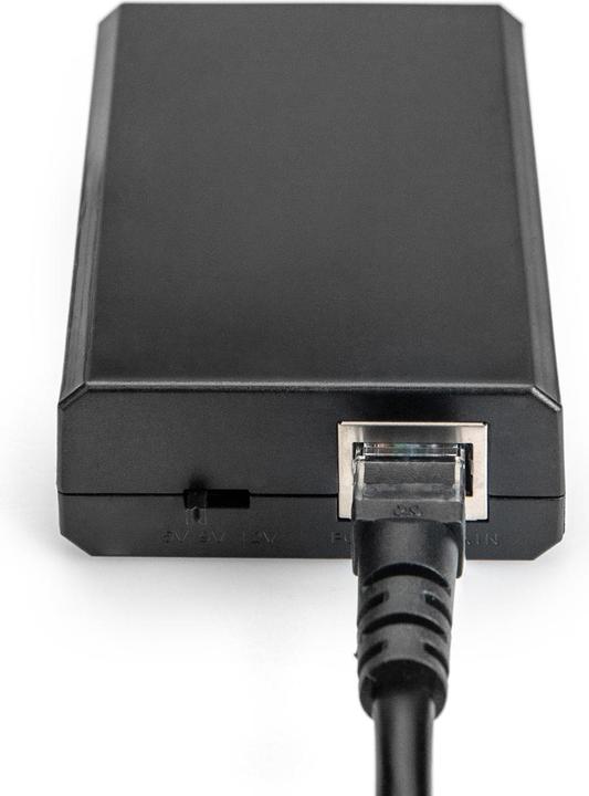 Produktbild Digitus Gigabit PoE af Splitter10/100/1000Mbps 12W Eingang 802,3af Ausgang 5V/2A 9V/1,5A 12V/1A Kunststof... (2 Ports)