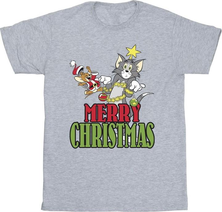 Actual product image Tom & Jerry Boys Merry Christmas Baubles T-Shirt (128)
