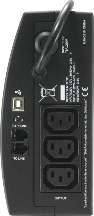 Produktbild Online USV Yunto 500, 500VA/300W (500 VA, 300 W, Line-Interaktiv USV)