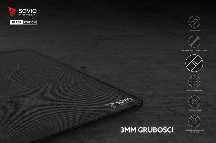 Actual product image Savio Black Edition Precision Control XL 90x40 Gaming Mouse Pad Black (XL)
