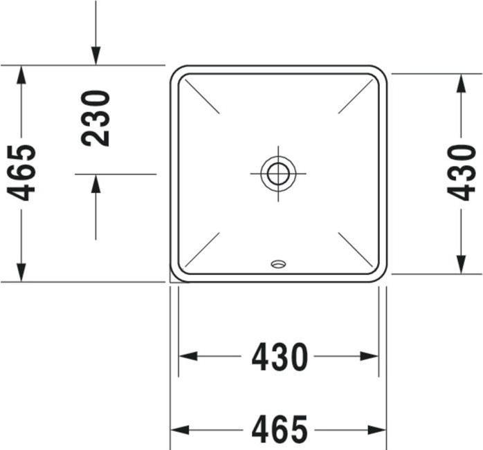 Image du produit Duravit Vasque à encastrer STARCK 3 m PL sans plage de robinetterie 430x430mm blanc (465 mm, 465 mm)