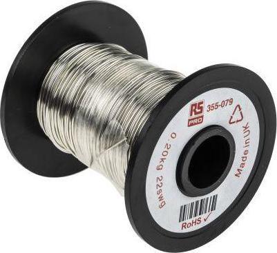 Produktbild Rs Pro Kupferdraht verzinnt Ø 0.71mm / 0,4 mm² 21 AWG, Spule 50.9m (50.90 m)