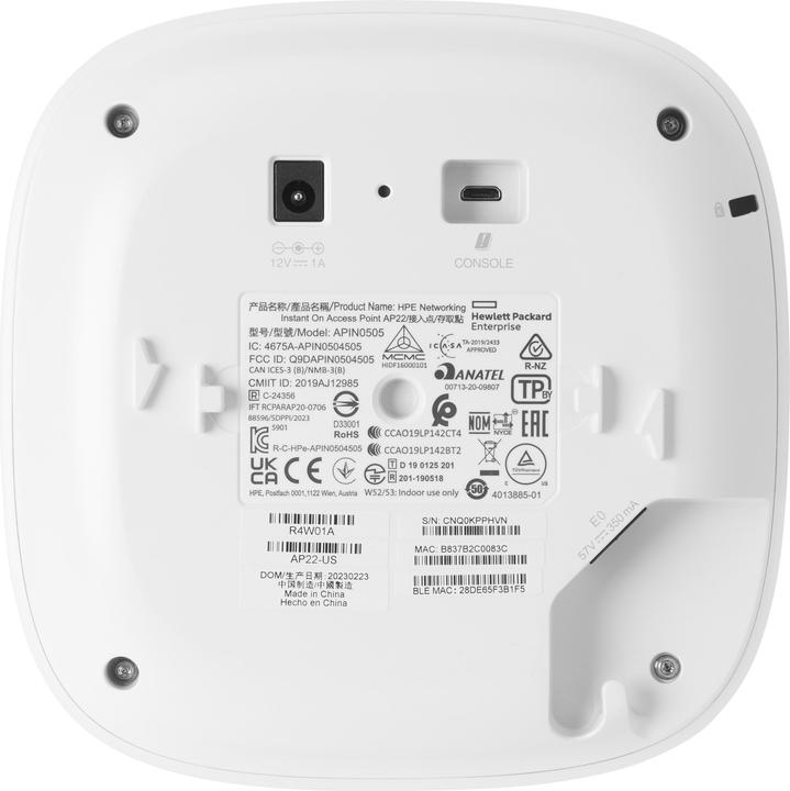 Image du produit Aruba E Instant On AP22 Access Point Bundle, With PSU, Base EU, Includes /18W Power Adaptor wit (1200 Mbit/s)