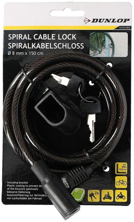 Actual product image Dunlop Spiral cable lock (150 cm)