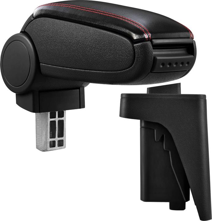 Actual product image Pro-Tec Audi A3 8P centre armrest with storage compartment, faux leather, black with red stitching