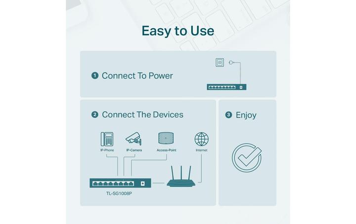 Produktbild TP-Link Tl-Sg1008p (8 Ports)