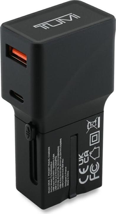 Image du produit Tumi Power Charger Travel Adapter 25W USB-C / USB-A + Cable USB-C/USB-C black