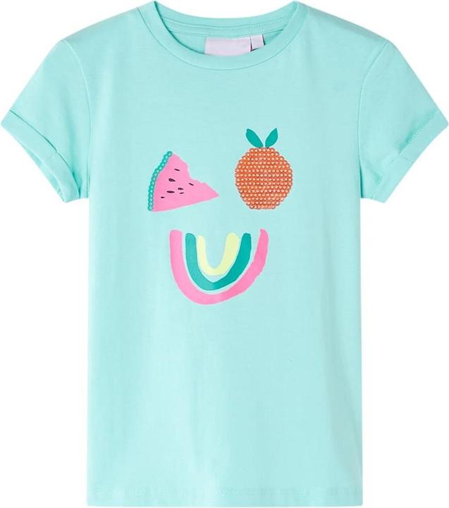 VidaXL Kinder-T-Shirt Helles Minzgrün 92,Material: 95 % Baumwolle (92)