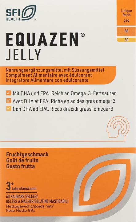 Valori nutrizionali e ingredienti Equazen IQ Equazen Jelly gelatine masticabili/gelatine a masticare/gelatina masticabile Blist 60 pezzi (60 Pezzo/i, Gel, 135 g)