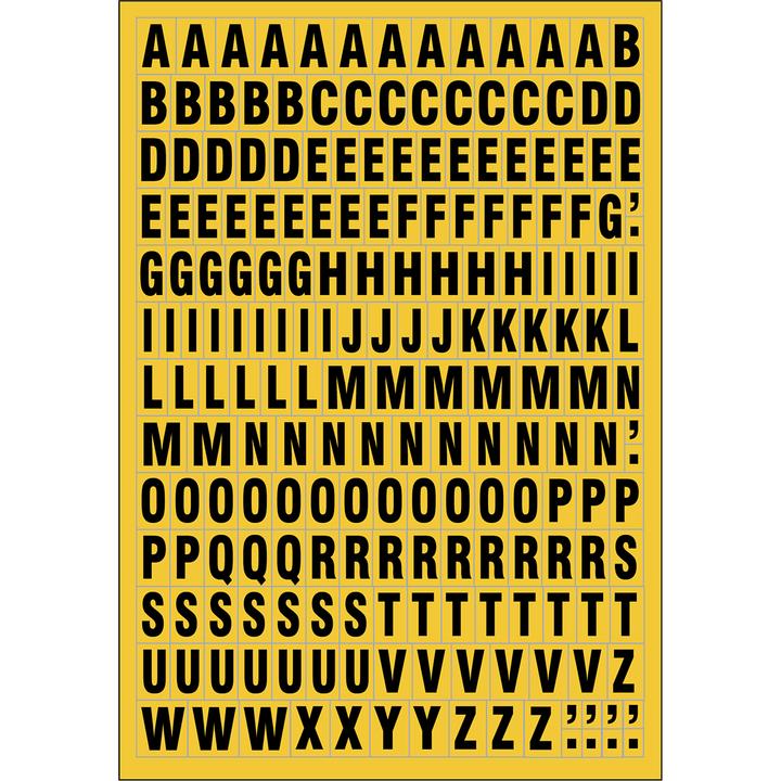 Valeurs nutritives et ingrédients Brady B-859, Lettres magnétiques sur feuille, noir sur jaune, set de 0-9, env. 23mm, hauteur des