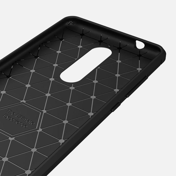 Actual product image König Design Nokia 5.1 Case Carbon Fiber Optics Brushed Protective Cover Bumper Case Grey (Nokia 5.1)