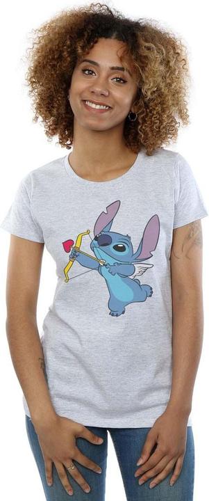 Actual product image Disney Womens/Ladies Lilo And Stitch Stitch Cupid Valentines Cotton T-Shirt (S)