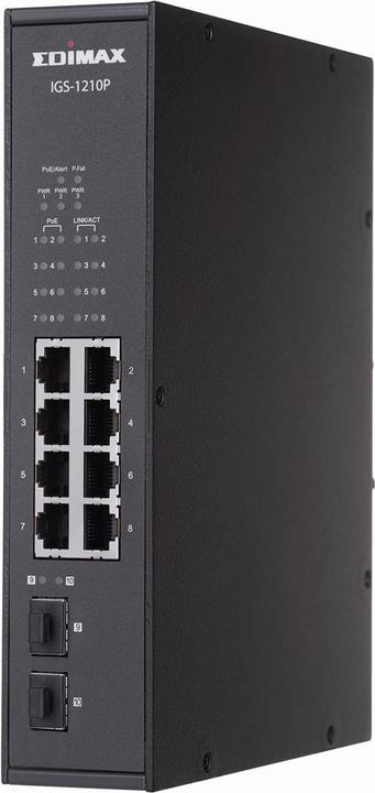 Edimax Pro Rail PoE+ Switch IGS-1210P 10 Port (10 Ports)