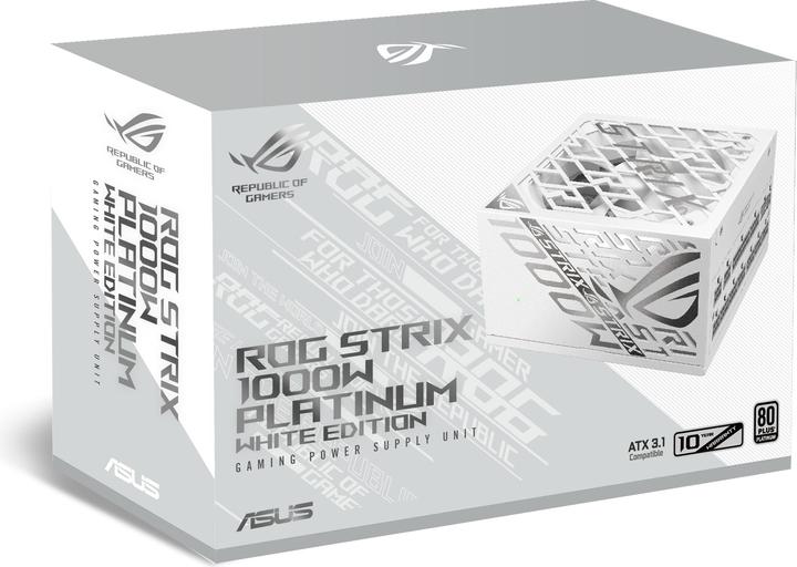 Image du produit ASUS ROG Strix 1000P White Gaming Netzteil, 80+ Platinum, Modular, 135 mm Lüfter (1000 W)
