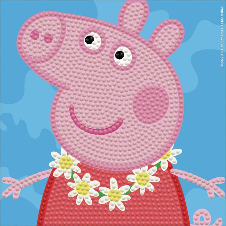 Productafbeelding Diamond Dotz DOTZIES® Original Diamond Painting Set Peppa Pig met 6 motieven: 2 plaatjes 15 x 15 cm, 2