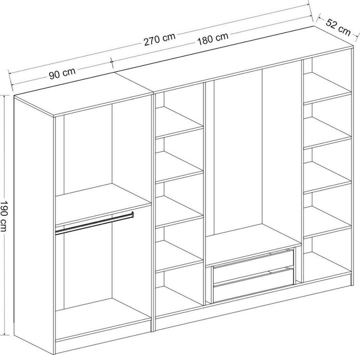 Immagine prodotto Hanah Home Kaley (270 x 52 x 190 cm)