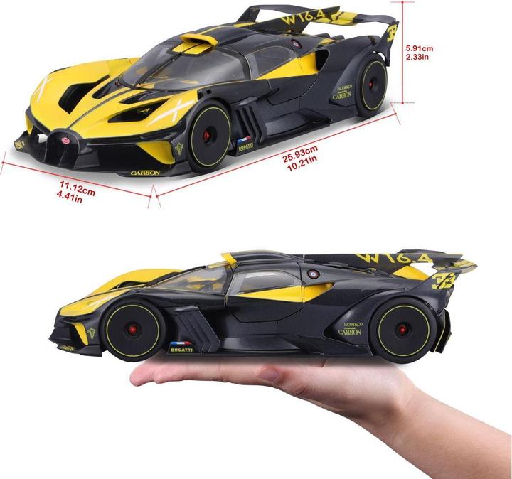 Productafbeelding Bburago Bugatti Bolide 1/18 geel/zwart