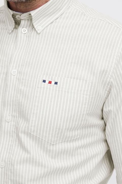 Actual product image FQ1924 FQSteven stripe oxford LS shirt 21900612 (3XL)