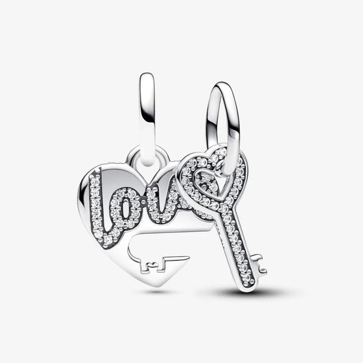 Produktbild Pandora Teilbarer Herz & Schlüssel Charm (Sterling-Silber)