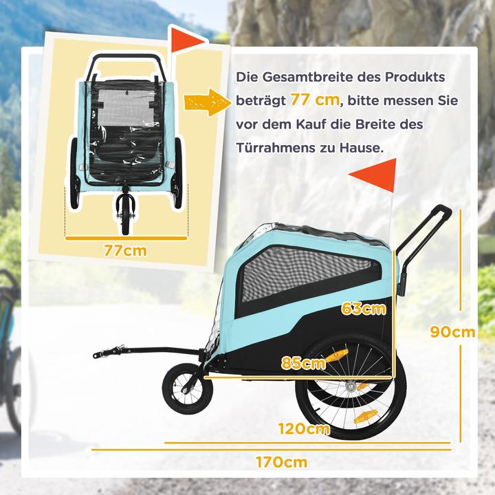 Image du produit PawHut Remorque pour chien avec réflecteurs