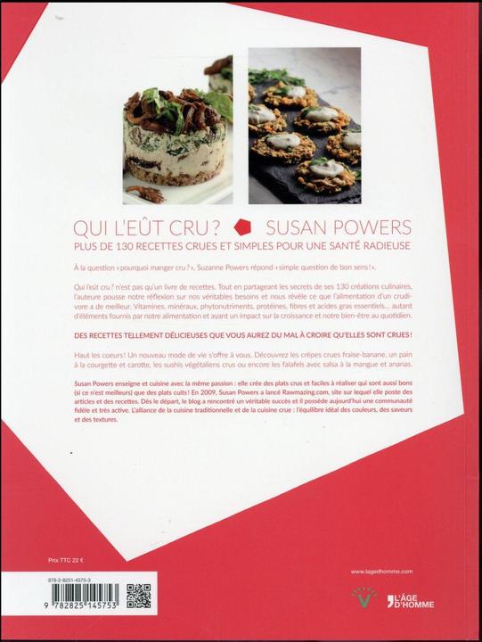 Immagine prodotto Qui l'eût cru? plus de 130 recettes crues et simples pour une santé (Francese, Powers Susan, 2016)