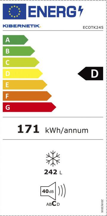 Energie-Label Kibernetik Gefrierschrank (Freistehend, 242 l)